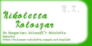 nikoletta koloszar business card